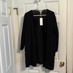 Eileen Fisher black gauze jacket, L